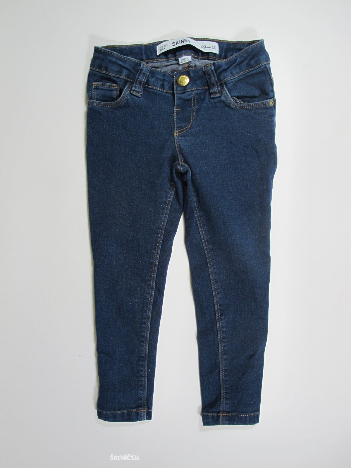 Modré džínové kalhoty pro holky