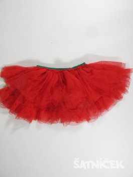 Tylová červená sukně pro holky secondhand