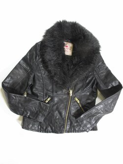 Černá koženková bunda pro holky secondhand Černá koženková bunda pro holky secondhand