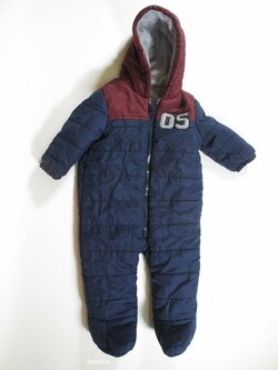 Zimní kombinéza pro kluky modro vínová secondhand