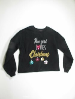 Mikina pro holky černá crop vánoční secondhand