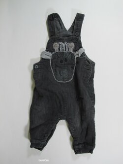 Tmavé džínové kalhoty s laclem secondhand Tmavé džínové kalhoty s laclem secondhand