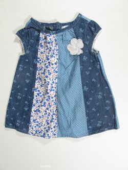 Šaty modro bílé s kytkami pro holky secondhand Šaty modro bílé s kytkami pro holky secondhand