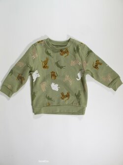 Mikina pro kluky  zelená s obrázky secondhand