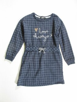 Mikinové šaty pro holky kostkované secondhand
