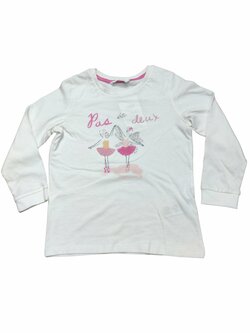 Triko bílé dl. rukáv s baletkami pro holky outlet