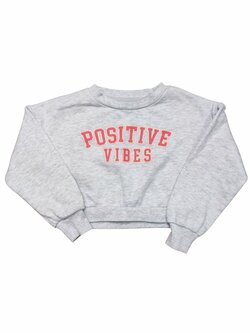 Crop mikina šedá pro holky s nápisem secondhand Crop mikina šedá pro holky s nápisem secondhand