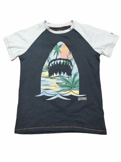 Triko černo-šedé pro kluky s obrázkem kr. rukáv secondhand