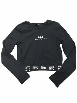 Crop mikina černá s nápisem pro holky secondhand