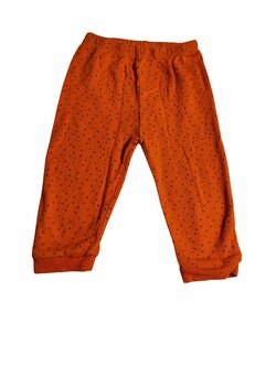 Kalhoty oranžové s puntíky secondhand
