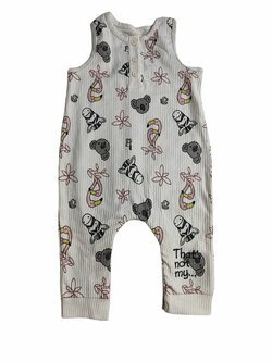 Overal bílý s obrázky pro holky secondhand