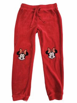 Semišové kalhoty červené s Minnie pro holky secondhand