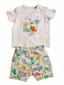 Komplet žlutý se zvířátky kraťasy a triko pro kluky outlet Komplet žlutý se zvířátky kraťasy a triko pro kluky outlet