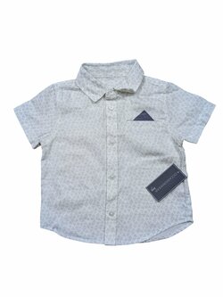 Krátká bílá košile se vzorem pro kluky outlet Krátká bílá košile se vzorem pro kluky outlet