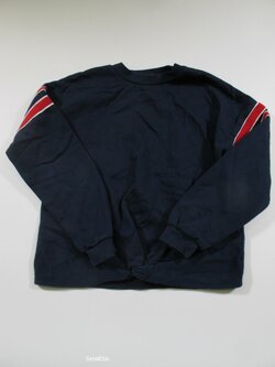 Modrá mikina s pruhy crop secondhand Modrá mikina s pruhy crop secondhand