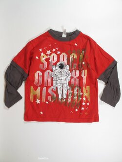 Triko dl.rukáv pro kluky šedo červené  secondhnad