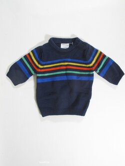 Svetr pro kluky modrý s pruhem secondhand Svetr pro kluky modrý s pruhem secondhand