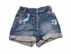 Džínové kraťasy s vyšívanými kytičky pro holky secondhand George