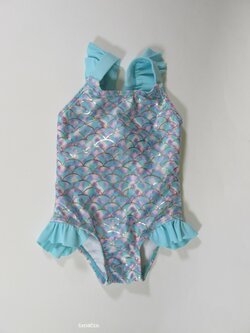 Plavky v celku pro holky  stříbrno modré  secondhand