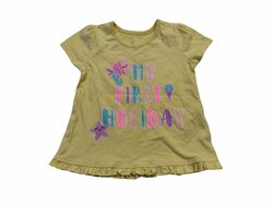 Žluté triko s nápisem pro holky kr. rukáv outlet George