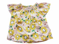 Triko krátké s knoflíky pro holky s kytičkami outlet
