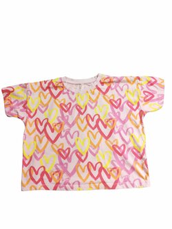 Růžový crop top se srdíčky pro holky secondhand George