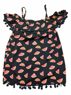 Černý topík s melounem zdobené pro holky secondhand Pepco Černý topík s melounem zdobené pro holky secondhand Pepco