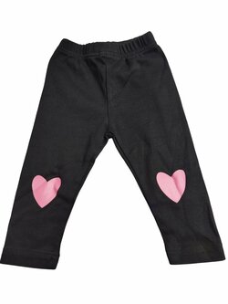 Černé kalhoty se srdíčky pro holky secondhand 