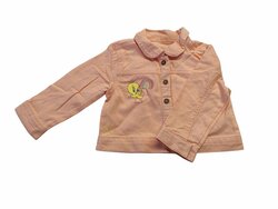 Džínová bunda pro holky růžová s obrázkem secondhand Džínová bunda pro holky růžová s obrázkem secondhand