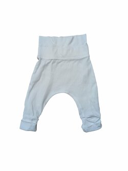 Bílé žebrované kalhoty pro novorozence secondhand