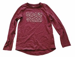 Vínové triko s dlouhým rukávem pro holky secondhand TU