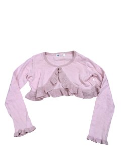 Růžový kardigan s volánky pro holky secondhand secondhand H&M