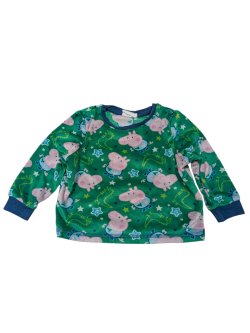 Zelené plyšové triko s dlouhým rukávem Peppa Pig pro kluky secondhand Nutmeg