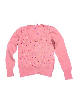 Růžový svetr s balbulkami pro holky secondhand -