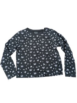 Tmavě šedé triko s dlouhým rukávem s květinami pro holky secondhand secondhand Rebel-primark