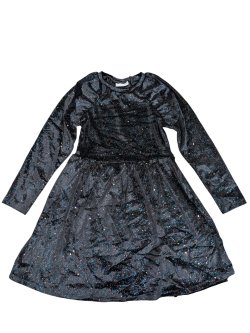 Černé třpitivé semišové šaty pro holky secondhand secondhand girlswear