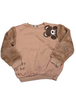 Hnědá mikina s medvídkem pro holky secondhand secondhand -