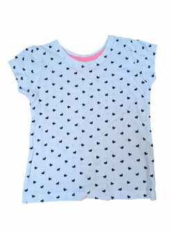 Bílé triko se srdíčky pro holky secondhand Young Dimension