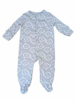 Světlé šedé dupačky s obrázky pro kluky secondhand Matalan