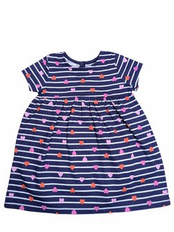 Pruhované modré šaty se srdíčky pro holky secondhand George Pruhované modré šaty se srdíčky pro holky secondhand George