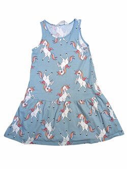 Světle modré šaty s jednorožcem pro holky secondhand H&M