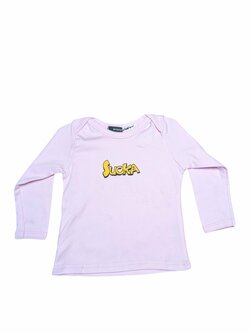 Růžové tričko s nápisem a dlouhým rukávem secondhand Brand new