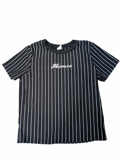 Černo bílé triko s pruhy pro holky secondhand Shein