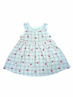 Bílo fialové šaty s obrázky jahod pro holky secondhand Primark