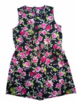 Černý overal kytkovaný pro holky secondhand YD