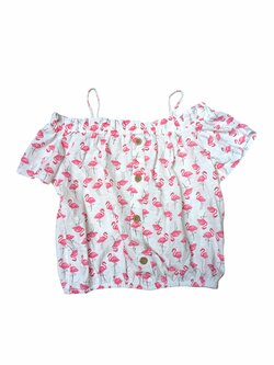 bílý topík s plameňáky pro holky outlet Next