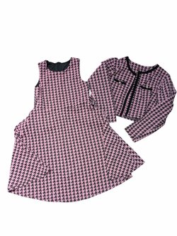 Set šaty a sako růžové se vzorem pro holky secondhand Set šaty a sako růžové se vzorem pro holky secondhand