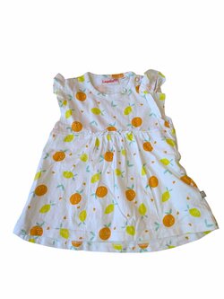 Bílé šaty s obrázkem ovoce pro holky secondhand Liegelind Bílé šaty s obrázkem ovoce pro holky secondhand Liegelind