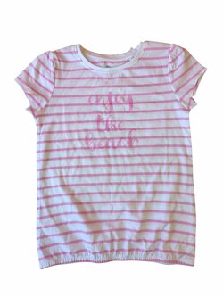 Pruhované triko bílo růžové pro holky secondhand Topolino Pruhované triko bílo růžové pro holky secondhand Topolino