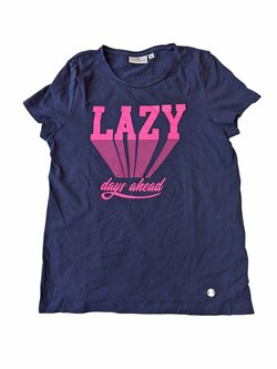 Tmavé triko s nápisem pro holky secondhand Tom Tailor